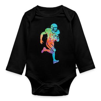 Football américain Sports Hommes Garçons Football - Body Bébé bio manches longues - noir - Devant