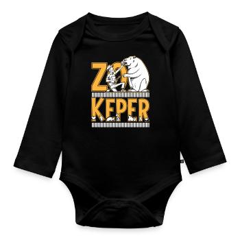 Zookeeper Animal Zoo Wildlife Lover Safari Savanna - Baby Bio-Langarm-Body - Schwarz - Vorne