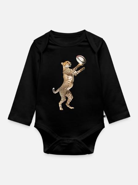 Gepard - Baby Bio-Langarm-Body - Schwarz