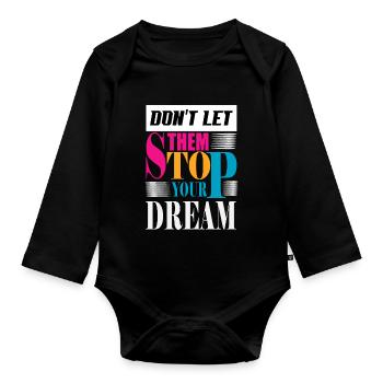 DON T LET THEM - Body Bébé bio manches longues - noir - Devant