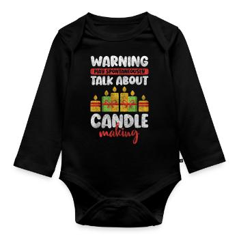 Kerzenmacher Romantik Leuchten - Baby Bio-Langarm-Body - Schwarz - Vorne
