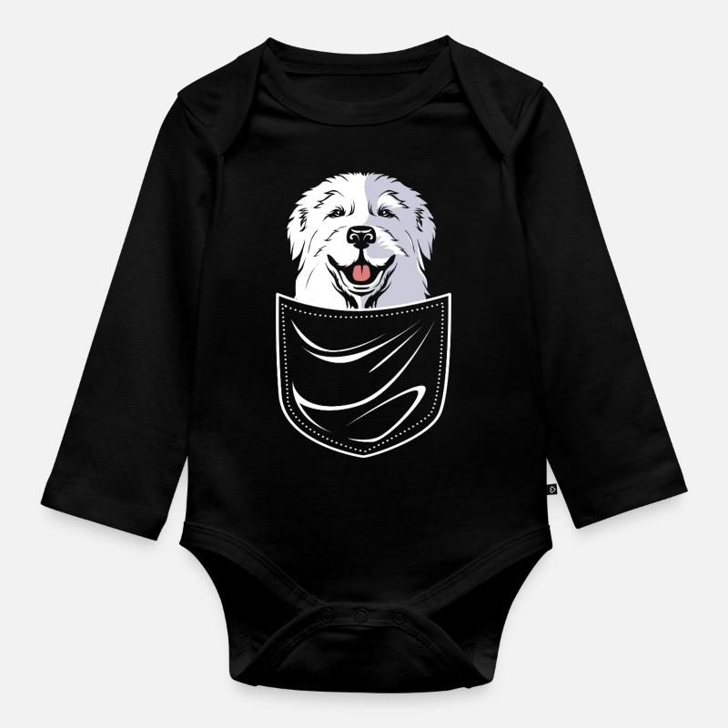 Chien des Pyrénées - Body Bébé bio manches longues - noir