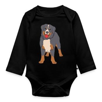 Bouvier bernois - Body Bébé bio manches longues - noir - Devant