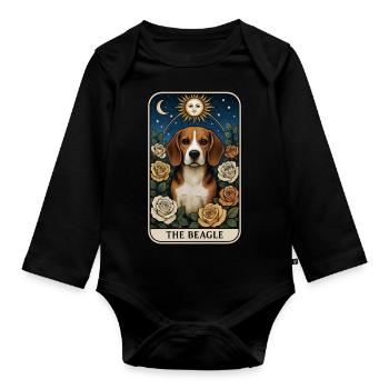 Beagle - Baby Bio-Langarm-Body - Schwarz - Vorne