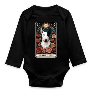 Bullterrier - Baby Bio-Langarm-Body - Schwarz - Vorne