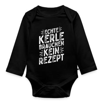 Küchenchef - Chefkoch - Lustiger Spruch - Männer - Baby Bio-Langarm-Body - Schwarz - Vorne