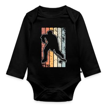 Eishockey - Organic Longsleeve Baby Bodysuit - black - Front
