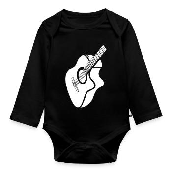 weiße Gitarre - Baby Bio-Langarm-Body - Schwarz - Vorne