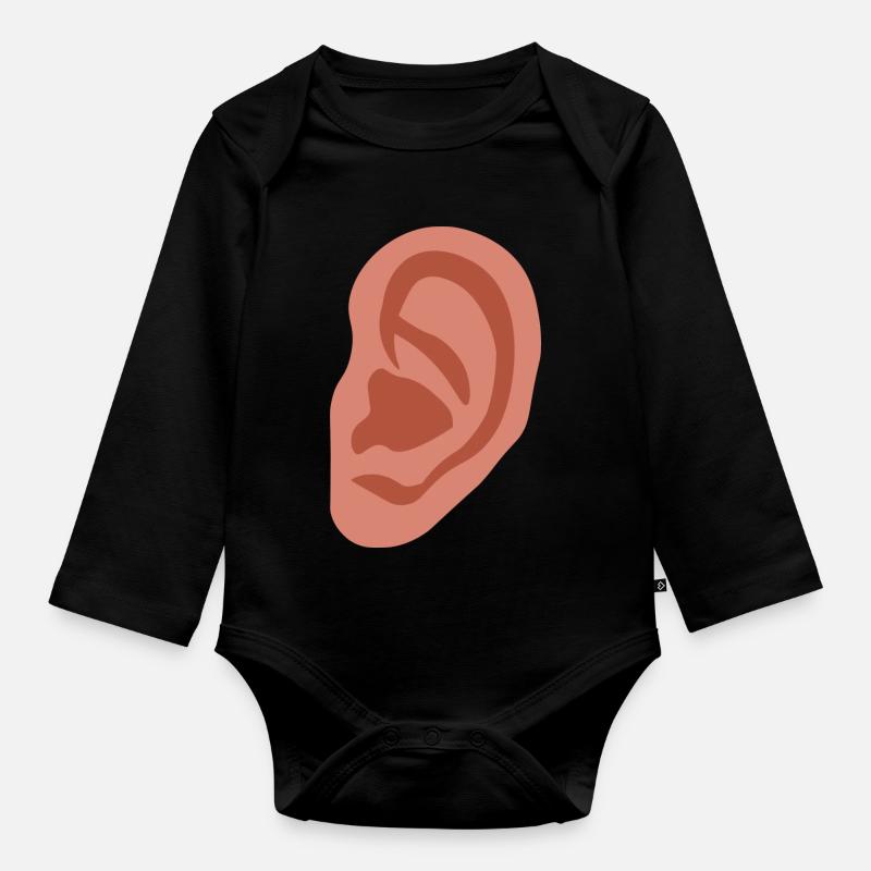 Großes Ohr - Baby Bio-Langarm-Body - Schwarz