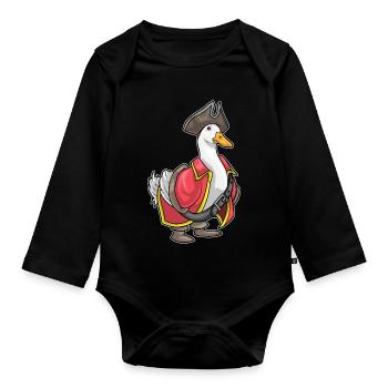 Chapeau de pirate Duck Pirate - Body Bébé bio manches longues - noir - Devant