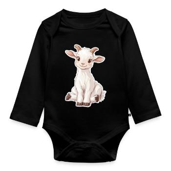 Chèvre - Body Bébé bio manches longues - noir - Devant