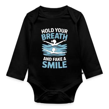 Synchronized swimming Artistic swimming Water sports - Organic Longsleeve Baby Bodysuit - black - Front