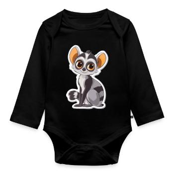 Lemur - Baby Bio-Langarm-Body - Schwarz - Vorne