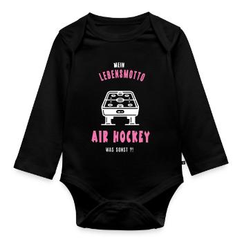 Air Hockey Air Hockey Players Air Hockey - Organic Longsleeve Baby Bodysuit - black - Front