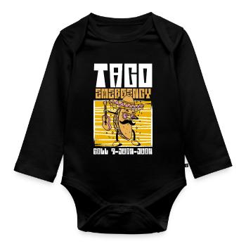 Taco Energy Fiesta - Organic Longsleeve Baby Bodysuit - black - Front