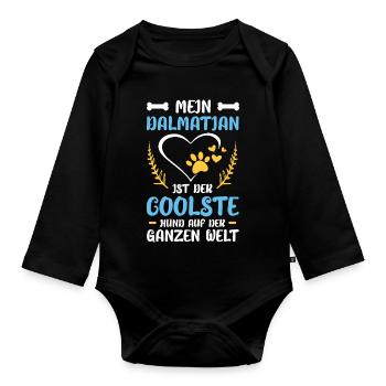 Mein Dalmatiner 1. Geburtstag - Baby Bio-Langarm-Body - Schwarz - Vorne