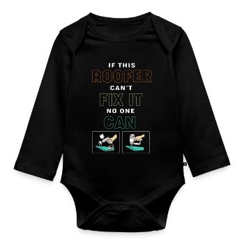Roofer - Organic Longsleeve Baby Bodysuit - black - Front