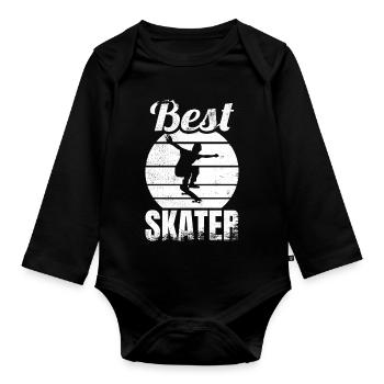 Bester Skater - Baby Bio-Langarm-Body - Schwarz - Vorne