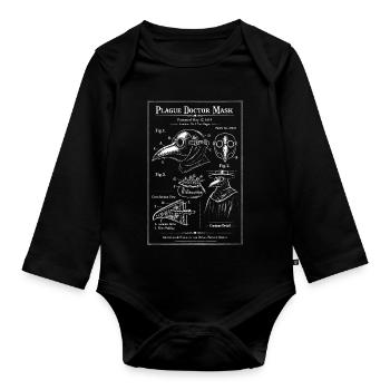 Bauplan des Schnabel-Pestdoktors - Baby Bio-Langarm-Body - Schwarz - Vorne