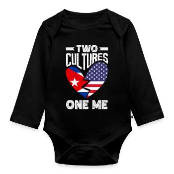Cuba Pride & Home - Design du drapeau de Cuba - Body Bébé bio manches longues - noir - Devant