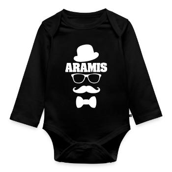 Schnauzer Aramis - Body Bébé bio manches longues - noir - Devant