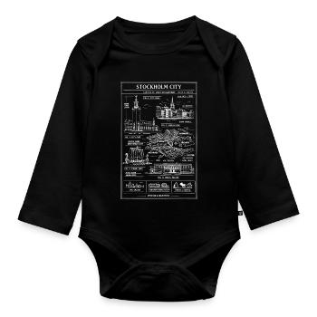 Plan directeur de la ville de Stockholm - Body Bébé bio manches longues - noir - Devant