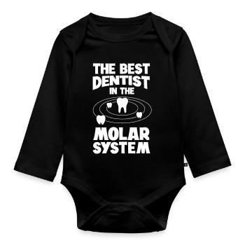 Zahnärzte für Molarensysteme - Baby Bio-Langarm-Body - Schwarz - Vorne
