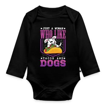Taco Chien Propriétaire de chien Tacos Chiot Chiot - Body Bébé bio manches longues - noir - Devant