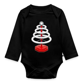 Electric Christmas tree - Organic Longsleeve Baby Bodysuit - black - Front