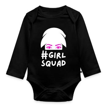 Girl Squad Pink Augen Frauen Party Geschenk - Baby Bio-Langarm-Body - Schwarz - Vorne