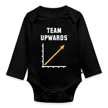 Team Upwards (Success / Progress / NEG Gold 2C) - Organic Longsleeve Baby Bodysuit - black - Front