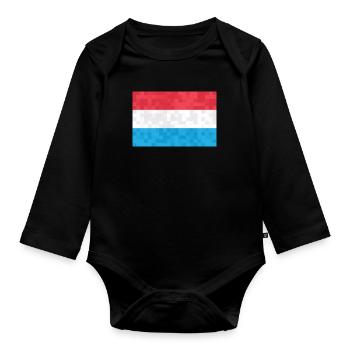Luxembourg Flag Luxembourg flag Home - Organic Longsleeve Baby Bodysuit - black - Front