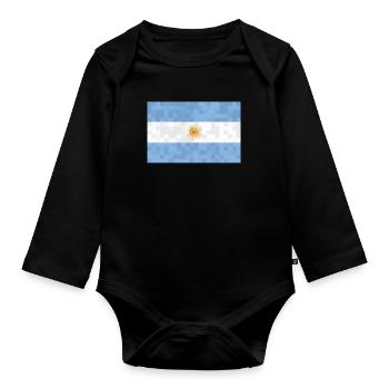 Argentina Flag South America Argentine Flag - Organic Longsleeve Baby Bodysuit - black - Front