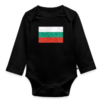 Bulgaria Flag Bulgarian flag Golden Sands - Organic Longsleeve Baby Bodysuit - black - Front
