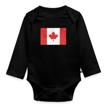 Drapeau du Canada Feuille d’érable Drapeau canadien Canada - Body Bébé bio manches longues - noir - Devant