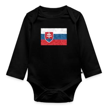 Slovaquie drapeau slovaque vintage drapeau slovaque - Body Bébé bio manches longues - noir - Devant