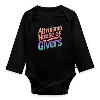 Altruisme Don désintéressé Donner d’école - Body Bébé bio manches longues - noir - Devant