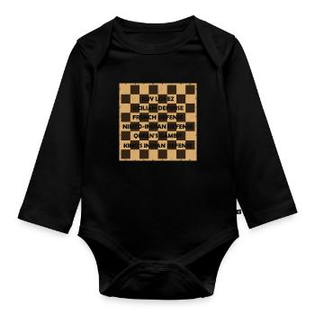 Chess Player Master Chess Openings - Baby Bio-Langarm-Body - Schwarz - Vorne