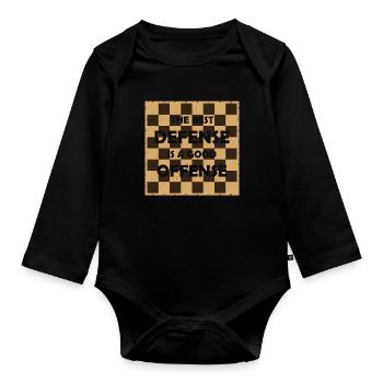 Chess Player Master Chess Sayings - Organic Longsleeve Baby Bodysuit - black - Front