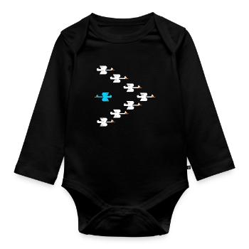 Inspirational Swim Against The Current Anti - Organic Longsleeve Baby Bodysuit - black - Front
