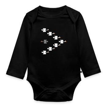 Inspirational Swim Against The Current Anti - Organic Longsleeve Baby Bodysuit - black - Front