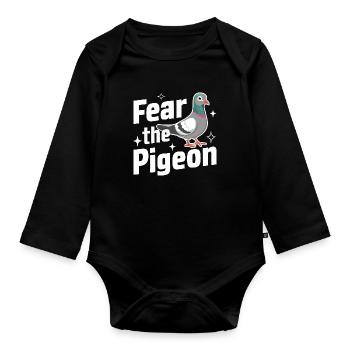 Pigeon Pigeons Animal Oiseau - Body Bébé bio manches longues - noir - Devant