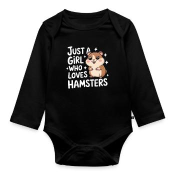 Hamster - Baby Bio-Langarm-Body - Schwarz - Vorne
