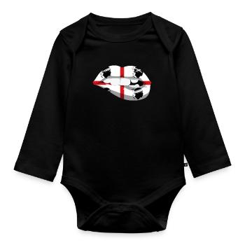 Sardinien Flagge Sardische Fahne Sardegna Fahne - Baby Bio-Langarm-Body - Schwarz - Vorne