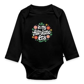 Altruisme Don désintéressé Donner d’école - Body Bébé bio manches longues - noir - Devant