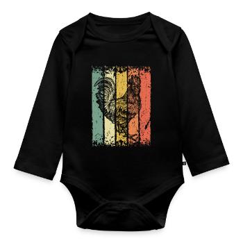Rooster - Organic Longsleeve Baby Bodysuit - black - Front