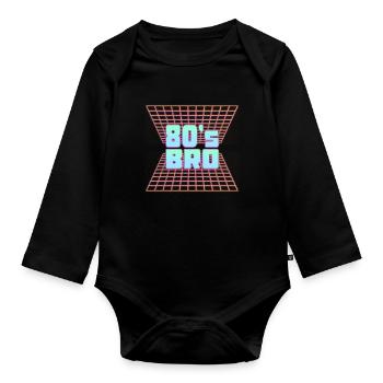 80s Bro 80's 90's Party - Baby Bio-Langarm-Body - Schwarz - Vorne