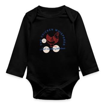 Farming The Chicken Whisperer Funny Chicken - Baby Bio-Langarm-Body - Schwarz - Vorne