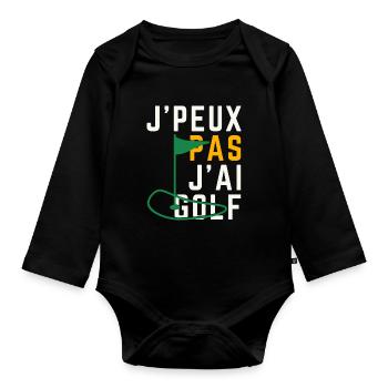 Ich kann nicht Golf haben - Baby Bio-Langarm-Body - Schwarz - Vorne
