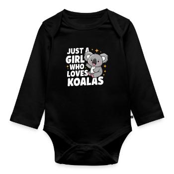 Koala Koala Koala Ours Koala Animal - Body Bébé bio manches longues - noir - Devant